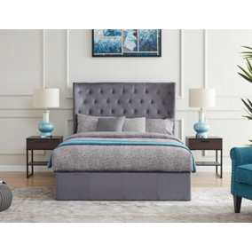 Holway Double 4ft 6 Grey End Opening Ottoman Bed
