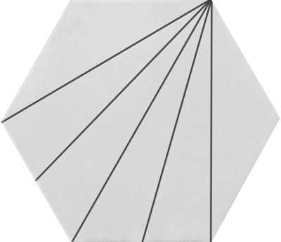 HoM LYLA HEX WALL & FLOOR TILE - WHITE/BLACK - Sample