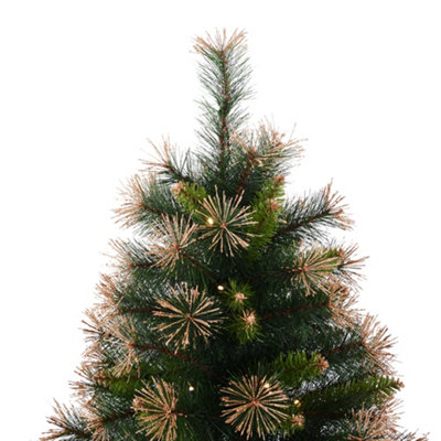 HOMCOM 1.5m 5ft Pre-Lit Christmas Tree Artificial Spruce Xmas Tree Warm White LED Holiday Décor with Metal Stand - 8