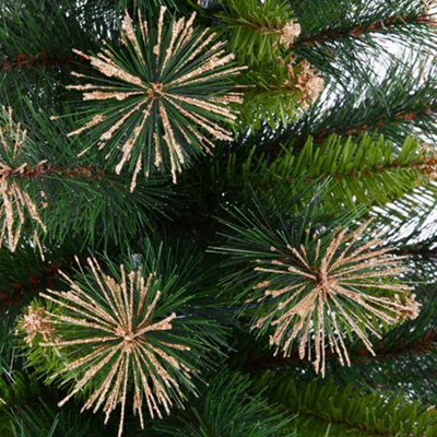 HOMCOM 1.5m 5ft Pre-Lit Christmas Tree Artificial Spruce Xmas Tree Warm White LED Holiday Décor with Metal Stand - 9
