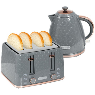 HOMCOM Kettle and Toaster Set with Defrost Reheat and Crumb