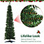 HOMCOM 1.8m 6ft Artificial Pine Pencil Slim Tall Christmas Tree with 390 Branch Tips Xmas Holiday Décor with Stand