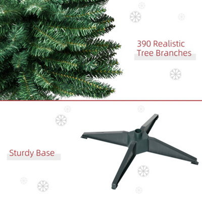 HOMCOM 1.8m 6ft Artificial Pine Pencil Slim Tall Christmas Tree with 390 Branch Tips Xmas Holiday Décor with Stand - 6