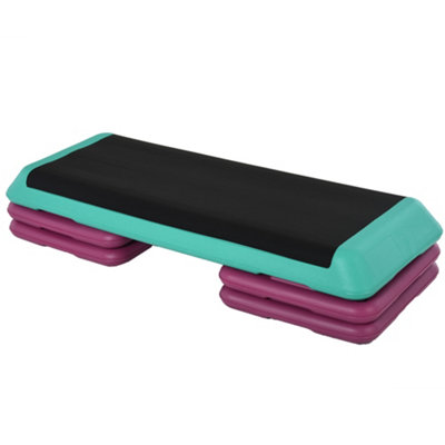 HOMCOM 10/15/20cm Aerobic Steppers Compact Stepper for Indoor Exercise ...