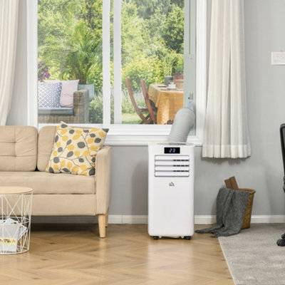  HOMCOM 10000 BTU Mobile Portable Air Conditioner with Cooling,  Dehumidifier, Ventilating, Remote Control, 24-Hour Timer, Portable AC Unit  for Bedroom, Living Room, Home Office, White : Home & Kitchen