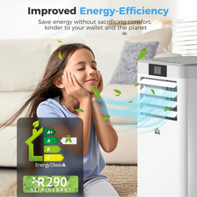HOMCOM mobiele airconditioner, 4 standen, met afstandsbediening, 24