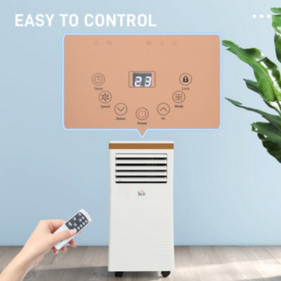 HOMCOM 10000 BTU Portable Air Conditioner 4 Modes LED Display Timer Home Office