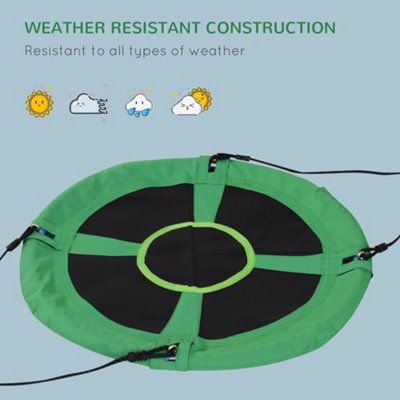 HOMCOM 100cm Giant Nest Web Rope Hanging Tree Swing Seat Round Backyard