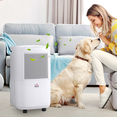 HOMCOM 10L/Day 2.2L WiFi Smart Dehumidifier, Portable Quiet Air ...