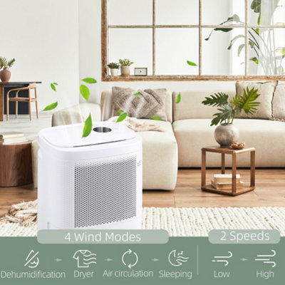 HOMCOM Portable Quiet Dehumidifier for Home Laundry Room Bedroom Basement Moisture Removal per Day: 25 Pints 821-017V81