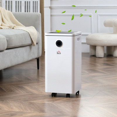 HOMCOM 10L/Day 2.5L WiFi Smart Dehumidifier, Portable Quiet Air Dehumidifier