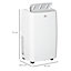 HOMCOM 12,000 BTU Portable Air Conditioner Dehumidifier Cooling Fan, Remote, LED, 24H Timer, Wheels, Window Mount Kit, White