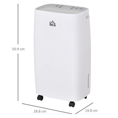 HOMCOM 12L/Day 2500ml Dehumidifier for Home with 24H Timer and 2 Speed Modes - 3