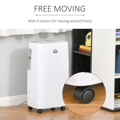 HOMCOM 12L/Day 2500ml Dehumidifier for Home with 24H Timer and 2 Speed Modes - 5