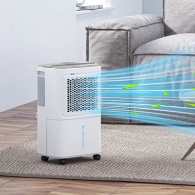 HOMCOM 12L/Day Small Dehumidifier for Home Damp, with Humidity Light