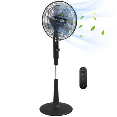 HOMCOM 12V DC Standing Fan with 75 degree Oscillation Mosquito Repellent Function
