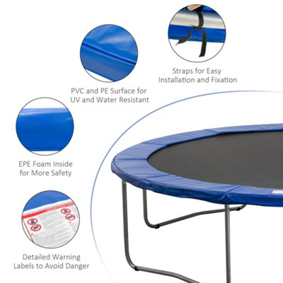 HOMCOM 13 FT Trampoline Accessories Surround Pad Spring Padding Sky Blue