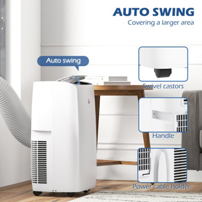 HOMCOM 14,000 BTU Portable Air Conditioner with 40m², Sleep Mode, Dehumidifier