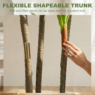 HOMCOM 150cm Lifelike Fake Tree with Bendable Trunks for Home Decor, Green
