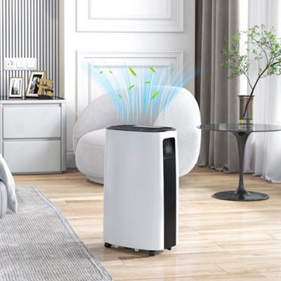 HOMCOM 16L/Day Dehumidifier for Home Damp, Mould, Laundry Drying, White