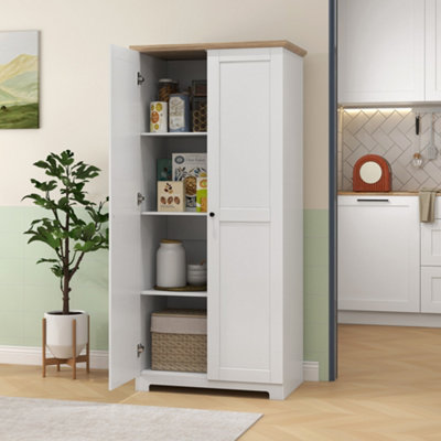 White storage deals unit with doors