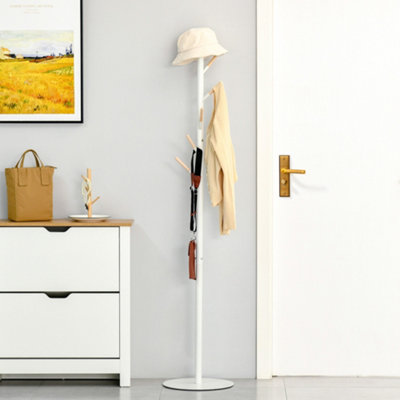 White wooden hat and deals coat stand