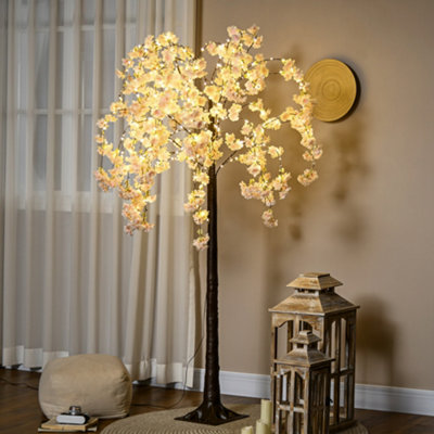 HOMCOM 180cm Cherry Blossom Tree Light with 350 LED Lights Fake Sakura Tree