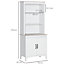HOMCOM 180cm Kitchen Cupboard, 2-Doors Storage Cabinet with Shelves Countertop