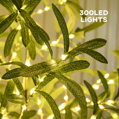 HOMCOM 180cm Olive Tree Light w/ 300 Warm White LED Lights Artificial Tree - 4