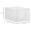 HOMCOM 18PCS Clear Shoe Box, Plastic Stackable Shoe Storage Box for UK/EU Size up to 8.5/43 with Magnetic Door, 25 x 35 x 19cm