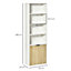 HOMCOM 2 Door 4 Shelves Bookcase Wooden Storage Cabinet Display Unit White Oak