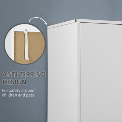 74-Inch White Tall Wardrobe With 2 Doors & 2 Large Drawers - Modern Armoire Closet For Hanging Clothes