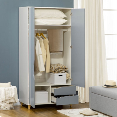 Bedroom armoire with store shelves and drawers