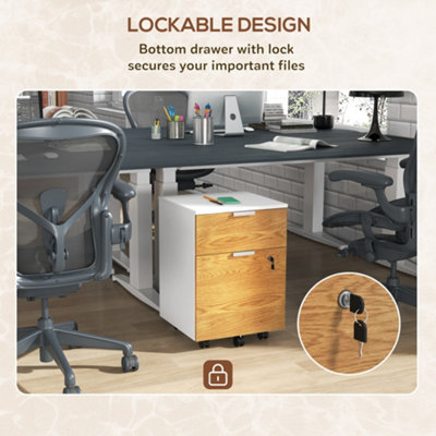 HOMCOM 2 Drawer Filing Cabinet with Adjustable Hanging Bars for A4 and Letter