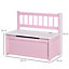 HOMCOM 2 in1 Wooden Toy Box Kids Seat Bench Storage Chest Cabinet Pink