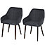 HOMCOM 2 Pieces Dining Chair with Sponge Padding Metal Leg Home Office