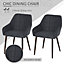 HOMCOM 2 Pieces Dining Chair with Sponge Padding Metal Leg Home Office