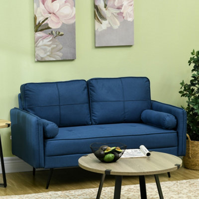 2 Seater Sofa 143cm Modern Fabric Couch Back Cushions and