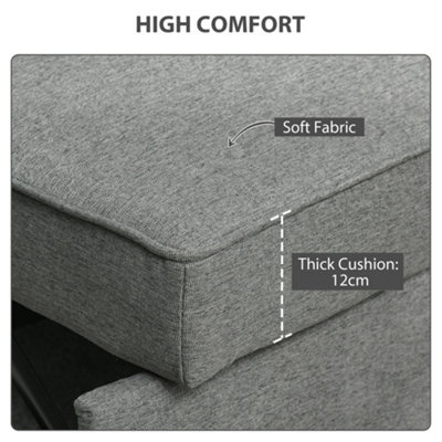 HOMCOM 2 Seater Sofa Bed Click Clack Pull Out Sofa Bed for Living Room Grey