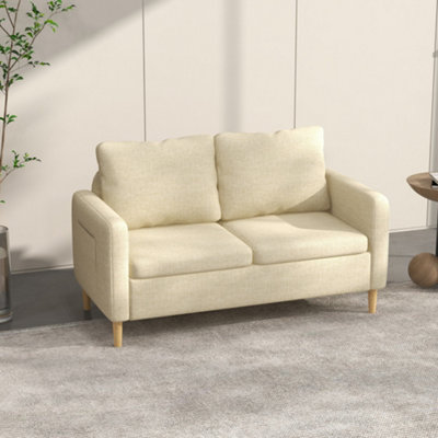 2 seater deals beige fabric sofa