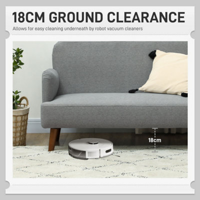 HOMCOM 2 Seater Sofa with 21cm Thick Padding and Wood Legs, Grey