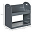 HOMCOM 2-Tier Storage Shelves Kitchen Cart Shelf Unit with Wheels, Grey