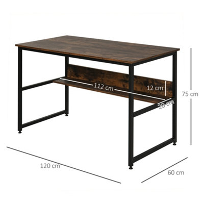 Metal study deals table with storage