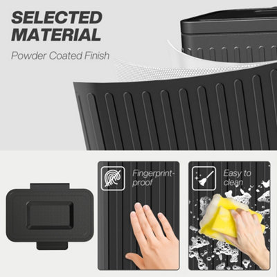 HOMCOM 40L Dual Compartment Kitchen Pedal Bin - Stainless Steel, Black (2 X 20L)