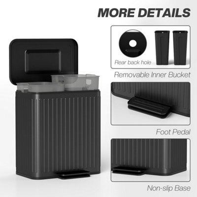 Splast dubbele plastic afval trolley 2 x 70l - deksel is een optie