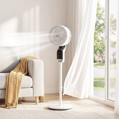 HOMCOM 20 dB Standing Fan for Bedroom, Pedestal Fan with Oscillating