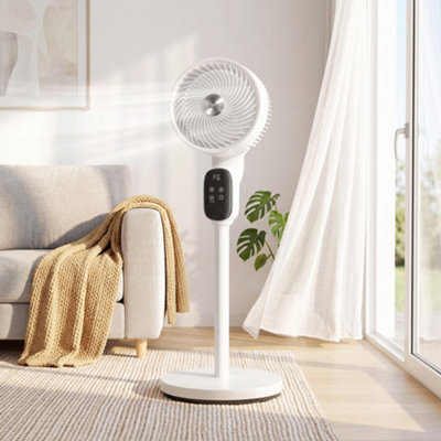 HOMCOM 20 DB STANDING FAN FOR BEDROOM, PEDESTAL FAN WITH OSCILLATING
