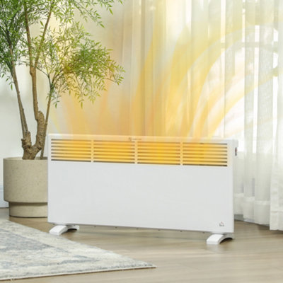 HOMCOM 2000W Panel Heater, Low Energy Electric Heater for Home, White