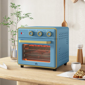 HOMCOM 20L Mini Oven with Adjustable Temperature, 60 Min Time 1400W, Blue
