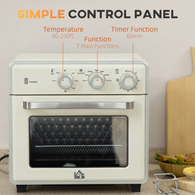 HOMCOM 20L Mini Oven with Adjustable Temperature, 60 Min Time